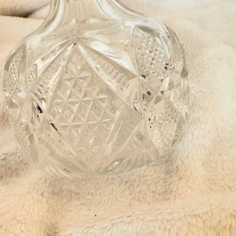 Unbranded Glass Cruet Decanted Small Clear Excellent Vintage Pressed  Victorian